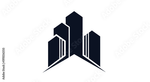 Modern Building Design Depicting Urban Architecture For Architectural Firm or Real Estate Agency