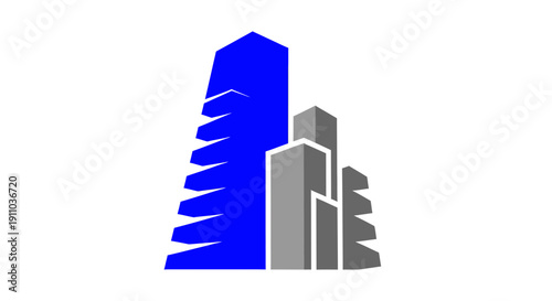 Modern Cityscape Graphic Illustrating Business Real Estate And Architectural Concepts