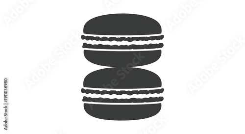 A minimalist black and white illustration depicts a stacked arrangement of three hamburger silhouettes high quality professional detailed modern elegant