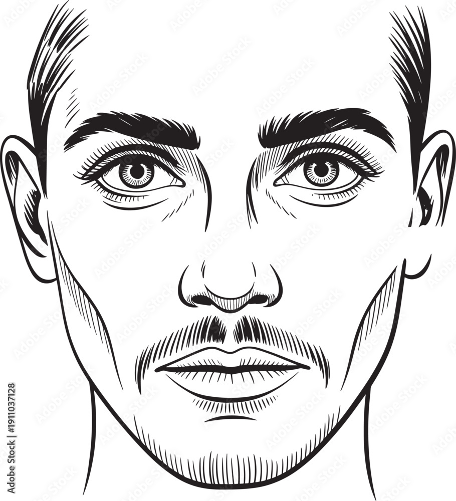 Fototapeta premium Man face illustration