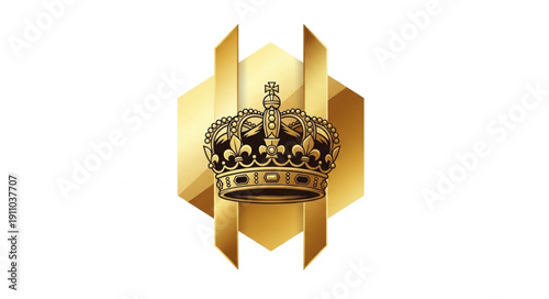 Golden Crown Icon Symbol Royalty.