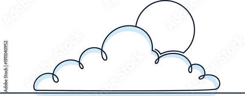 Simple Cloud and Sun Illustration