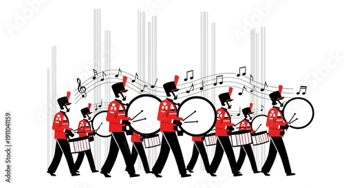 Marching Band Performance Rhythm And Melody Celebration