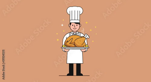 Master Chef Presents Delicious Roasted Poultry A Culinary Delight