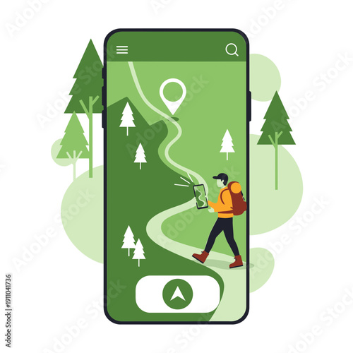 Mobile Navigation App For Outdoor Adventure And Hiking Expeditions
