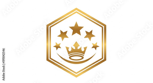 Golden Crown Logo with Stars.