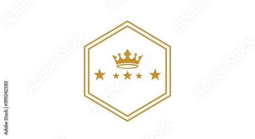Golden Crown Logo with Stars.