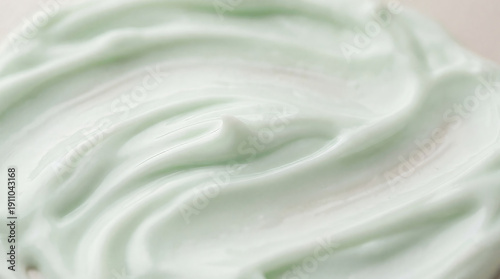 Texture of Green and White Natural Cream With Wavy Lines
