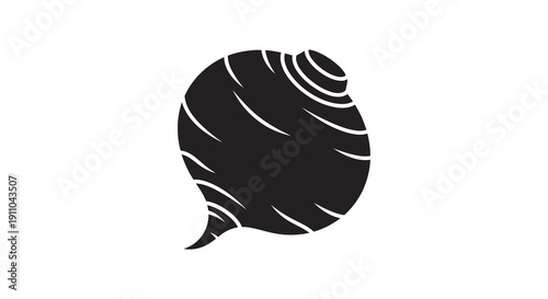 A stark black and white icon depicts a beet showcasing its rounded form and root structure high quality professional detailed