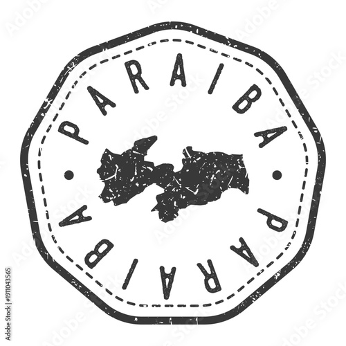 Vector stamp with the map of the Brazilian region of Paraiba.