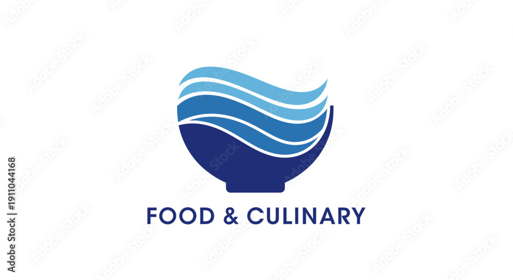 Fototapeta premium Modern Culinary Design Featuring Waves and Bowls with Perfect Composition and Harmony