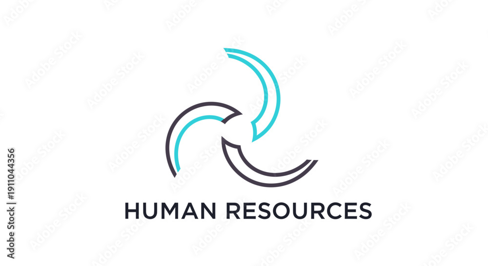 Fototapeta premium Modern Human Resource Logo Featuring Abstract Circular Design And Text In Clean Layout