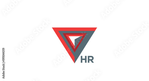 Modern HR Logo Designs with Triangle Shapes and Minimalist Approach, Vector Graphic