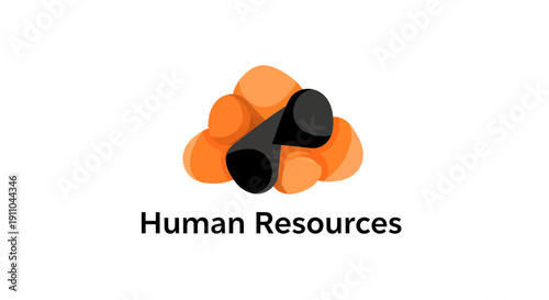 Modern Human Resource Logo Design Illustrating People Management and Business Growth