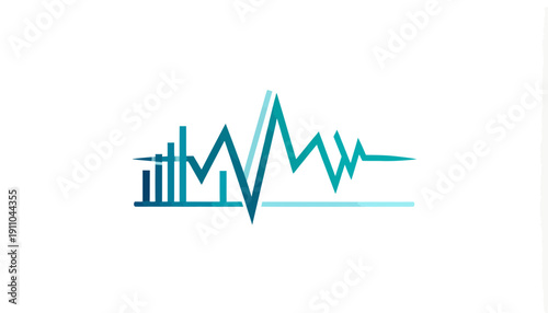 Modern Finance Pulse Data Waveform For Medical Business Technology Illustration
