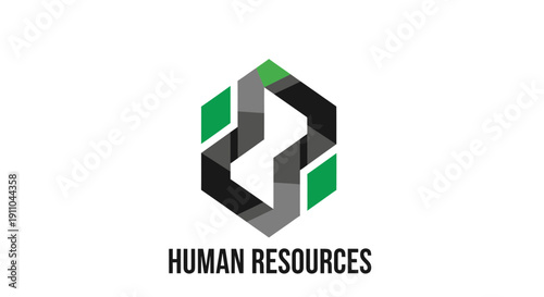 Modern Human Resources Emblem and Icon Design for Company Branding and Digital Media