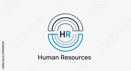 Modern Human Resources Emblem and Logo Design Illustrating HR Concepts and Ideas