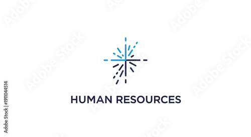 Modern Human Resources Logo Depicting Innovation And Workforce Management in Business