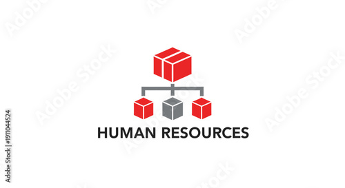 Modern Human Resources Logo Depicting Networking, Strategy, and Organizational Growth