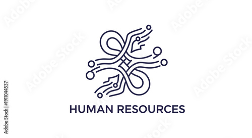 Modern Human Resources Logo Depicting Networking and Employee Management