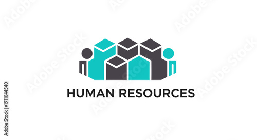 Modern Human Resources Logo Depicting Teamwork and Collaborative Connections Visual