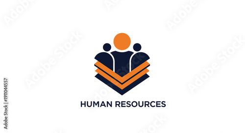 Modern Human Resources Logo Depicting Teamwork and Professional Collaboration