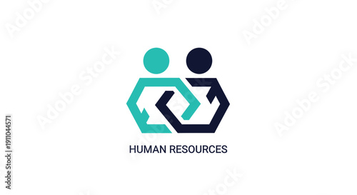 Modern Human Resources Logo Depicting Teamwork And Synergy For Corporate Branding