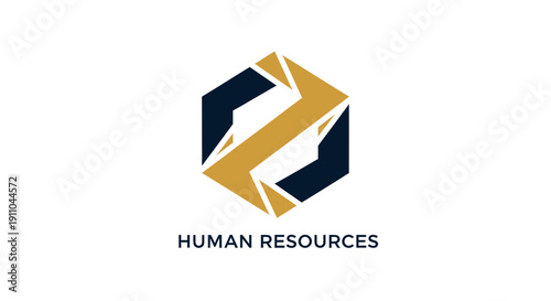 Modern Human Resources Logo Depicting Teamwork, Collaboration and Strategy in Design