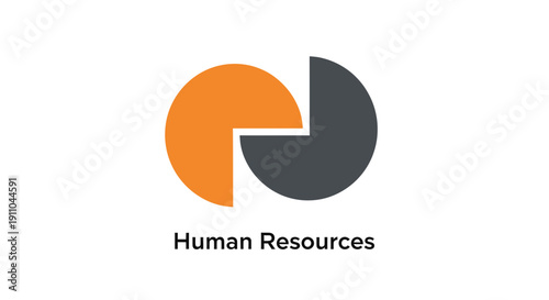 Modern Human Resources Logo Depicting Two Intersecting Circular Shapes With Typography