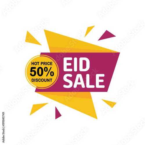 Eid sale banner with fifty percent discount offer