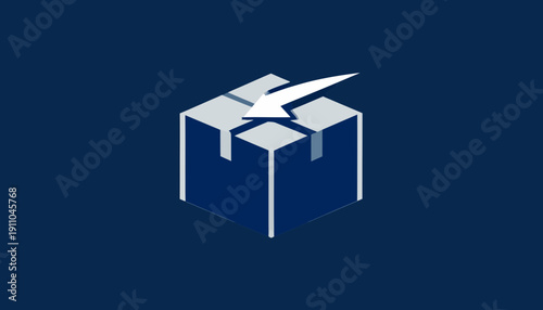 Open Box Showing Unboxing Experience In Modern Isometric Design Style