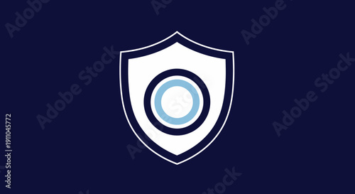 Modern Shield With Concentric Circles On a Gradient Background Design Concept