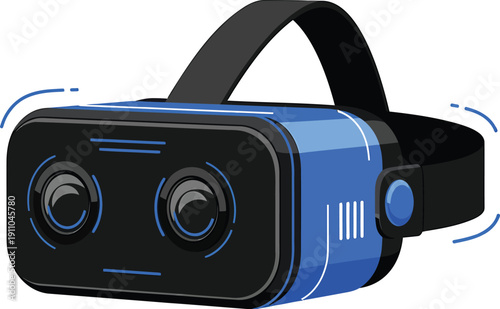 Virtual reality headset designed for immersive gaming and interactive experiences Vector