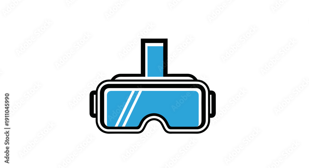 Fototapeta premium Modern VR Headset Illustration: A Clean, Minimalist Design For The Future