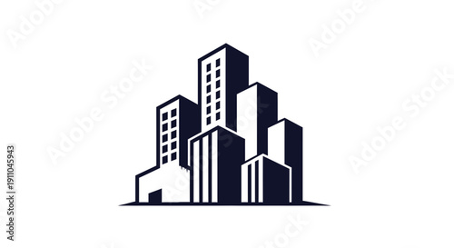 Modern Urban Silhouette: Architecture Design for City Business and Real Estate