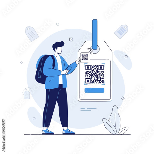Modern Person Scanning A Vibrant Qr Code For Digital Information And Connectivity