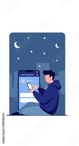 Modern Urban Night Transportation App User Interface Design