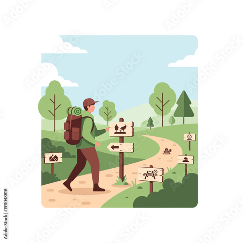 Navigating Nature Trails Adventure Journey Choice Scenic Outdoor Path