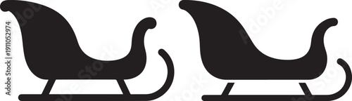 Sleigh icons representing Christmas, winter holidays, Santa Claus, and gift delivery