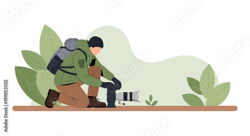 Photographer Capturing Nature With Professional Camera During The Photography Expedition