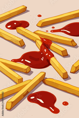 potatoes and ketchup