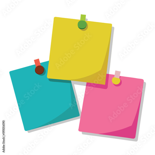 Colorful sticky notes pinned on a board
