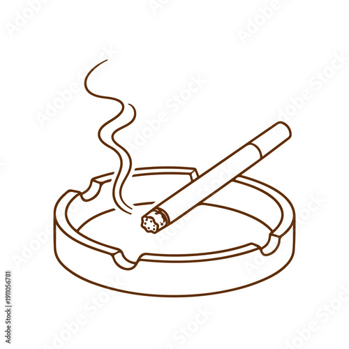 A cigarette in an ashtray illustration vector on a white background
Vector illustration on a white background