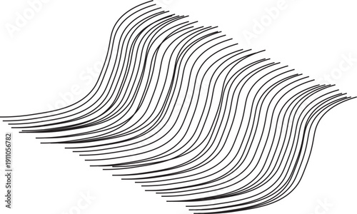Abstract Flowing Wave Line Illustration