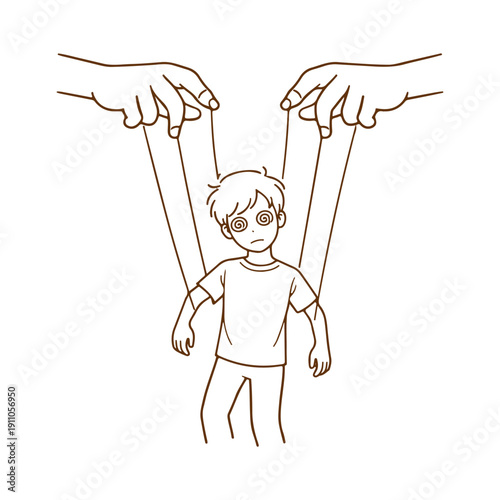 Hands control a person illustration vector on a white background
Vector illustration on a white background