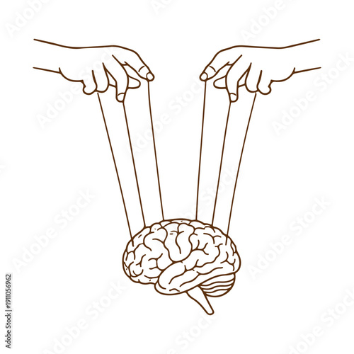 Brain on Strings illustration vector on a white background
Vector illustration on a white background