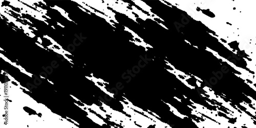 Distressed Black Paint Texture with Smudged Brush Lines and Ink Spray Splashes for Grunge Art, Creative Posters, and Digital Layouts