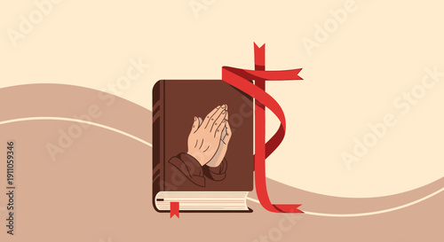 Sacred Prayers A Symbol Of Hope And Faith With Ribbons