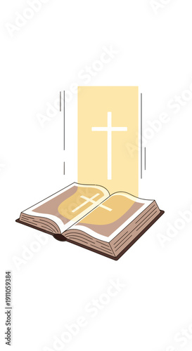 Sacred Scripture And Holy Cross Symbol Spiritual Guidance
