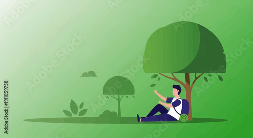 Serene Solitude Beneath The Verdant Canopy A Moment Of Peace